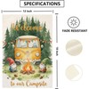 Welcome To Our Campsite Gnomes Camping Garden Flag Burlap 12x18