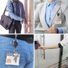 Fushing 10 Pcs Retractable ID Card Holder Key Ring Badge
