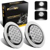 Partsam 2pcs 4" Round White 24 LED Truck Trailer Light