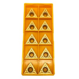GBJ TCMT32.51 TCMT16T304 10pcs tcmt-32.51 Inserts Carbide Inserts External Turning Inserts Cutting Tools for Steel Parts and Stainless Steel for STFCR Turning Tool Holder (TCMT32.51 (Yellow))