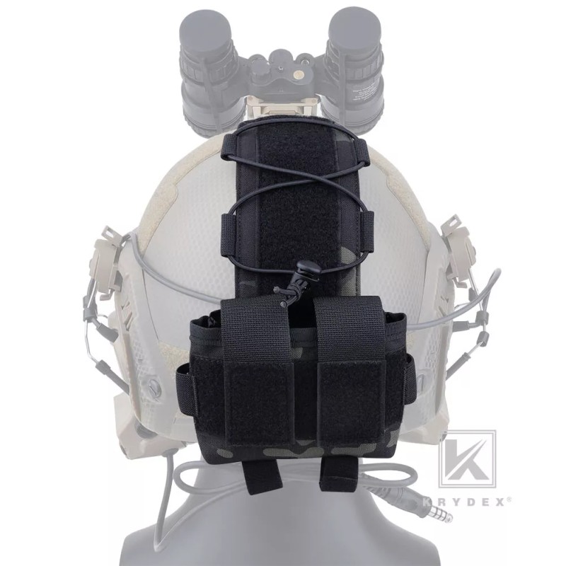 KRYDEX Helmet Counterweight Battery Pouch Cord Lock Retainer Black Camo