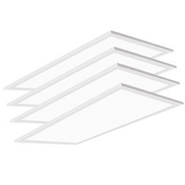 2x4 LED Flat Panel Light, 4 Pack 7800 LM Drop Ceiling Office Light Fixture, 5000K Daylight 2x4 led Light, 0-10V Dimmable,2x4 Recessed Edge-Lit Troffer Fixture,Lighting for Office, Kitchen,ETL Listed