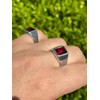 HarlemBling Solid 925 Sterling Silver - Men's Red Ruby Gemstone