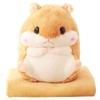 YunNasi Cuddly Plush Stuffed Hamster Pillow with Comfortable Blanket of