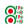 GamesMonkey Stickers VESPA kit PIAGGIO VESPA FLAGS ITALY CIRCLE