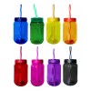 Termo Cilindro Jar Reusable Termo Neón Popote 60 Piezas 500ml