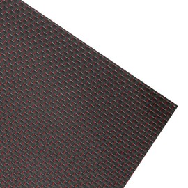 MECCANIXITY Carbon Fiber Sheet 240x240x1mm 3K Carbon Fiber Board with Metallic Threads Plain Weave Glossy Surface Laminate Plate Panel for Automotive, Cars, RC Models, Drones, DIY, Red