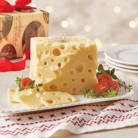 The Swiss Colony Baby Swiss Cheese from Wisconsin - 2 lbs. of Creamy, Mild Baby Swiss Cheese, Perfect for Snacking and Recipes
