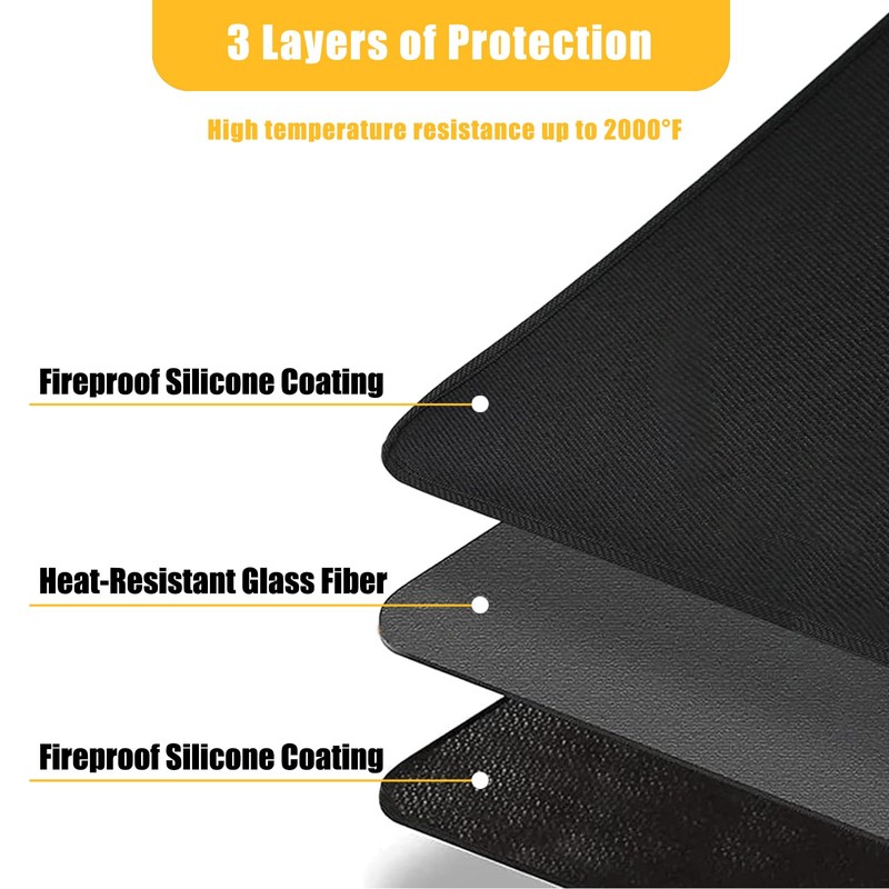 Tirifer Fireproof Fireplace Hearth Mat, Fireplace Hearth Rug, Fire Resistant