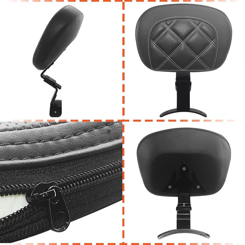 FOVPLUE Rider Backrest,Adjustable Driver Backrest Pad Kit fits for Harley