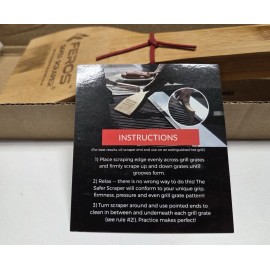 FEROS Safer Scraper - Wood BBQ Wooden Grill Cleaner - Cleans top and Between