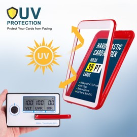 GEAoffice 30ct Colorful Card Protector Sleeved Card Holders for Trading Cards, 35pt UV Protection Baseball Card Holder for Game, Sports, Standard Cards