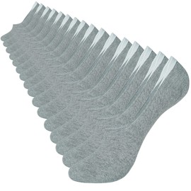 YEJIMONG No Show Socks Womens 8 Pairs Non Slip Thin Cotton Invisible Flat Boat Line Low Cut Socks, Large (Grey - 8 Pairs)