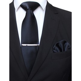 Jemigins Men's Necktie, Washable, Pin and Handkerchief Included, Business, High Quality Material, Job Hunting, After-parties, Weddings, Parties, Entrance Ceremonies, Father's Day, Present, Ceremonial