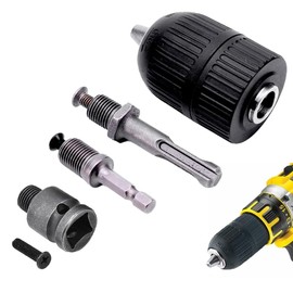 yotutun Drill Chuck Adapter, Keyless Drill Chuck with SDS Socket, 2-13 mm 1/2 Inch x 20UNF, Drill for Impact Wrench, Keyless Quick Release Drill Chuck for Cordless Screwdriver and Drill