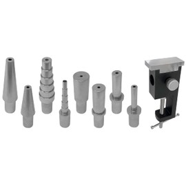 BenchPro™ 8 Piece Forming Ring Mandrel Set 1" Tang with Benchtop Mandrel Holder and Anvil Jewelry Making Metal Forming Metalsmithing Tool