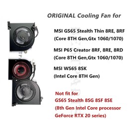 BestParts New Genuine CPU+GPU Cooling Fan Replacement for MSI GS65 Stealth Thin, P/N: MS-16Q1 MS-16Q2 MS-16Q3, 16Q2-CPU 16Q2-G-CCW (Does Not fit RTX20 Series, Check The Second Picture)