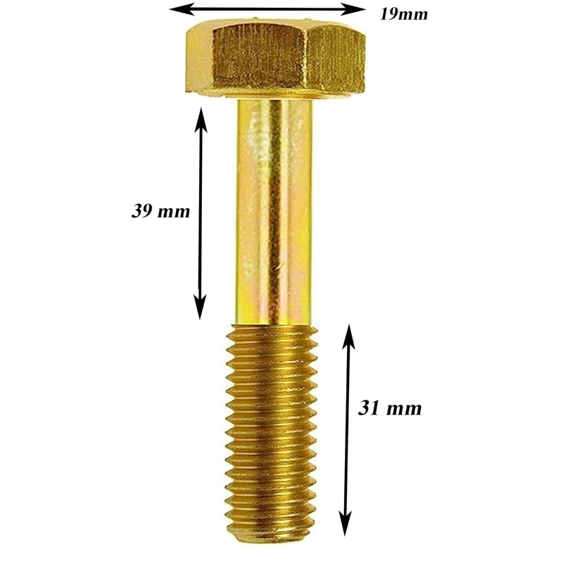 Hex Bolts M12-1.25 x 70, Fine Thread Class 10.9 Yellow
