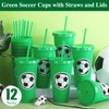 Domensi 12 Pcs Sport Soccer Plastic Cups with Lid and