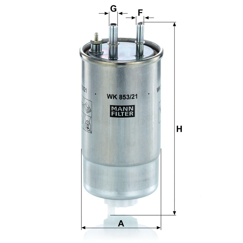 Original MANN-FILTER Fuel Filter WK 853/21 – For Passenger Cars