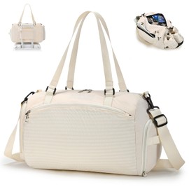 SPAHER British Airways Cabin Bag 40x30x15 Travel Duffle Bag with Shoes Compartment & Wet Pocket Waterproof Sports Weekend Gym Overnight Holdall Bag Handbag Carry on Underseat Hand Luggage Men Women