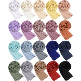Mepase 20 Pack Solid Color Chiffon Hijab Head Scarves for Women Fashion Soft Hijab Chiffon Long Scarf Shawl Wrap for Muslim Women, Lightweight and Breathable, 20 Colors