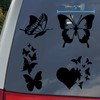 Butterfly Decal 4 Pack: Butterflies, Butterfly Heart, Detailed Butterflies (Black,