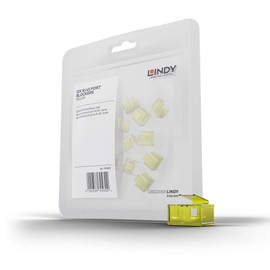 LINDY 20 x RJ-45 Port Blockers without Key - Yellow