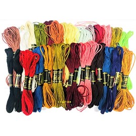 E FAST CE4 Embroidery Threads Pack of 50 Multiple Colour skeins to Make Bracelets Friendship Bands Sewing String for Cross Stitch Crafting Knitting