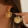Gold Flower Earrings For Women Silver Dangle Statement Trendy Hoop
