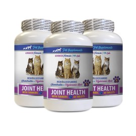 cat Joint Treats - CAT Turmeric for Joint Health - Advanced Joint Support - cat Joint Health Supplement - 3 Bottles (180 Tablets)