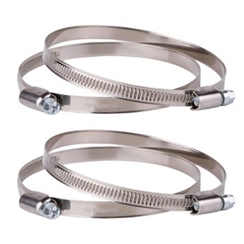 Pack of 4 Stainless Steel Hose Clamps, Adjustable Clamps, Worm Gear, Adjustable, Diameter 80-100 mm, Hose Clamp (4)