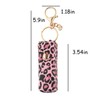Leopard Print Chapstick Holder Keychain PU Leather Lipstick Holder Key
