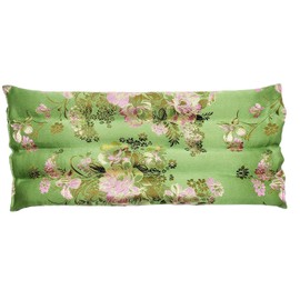 Tranquil Elegance Handmade Soothing Wrap Heating Pad - Dual Sided Satin Brocade & Velvet - Flax Seed Fill - Unscented - Spring Green - TSW-SG