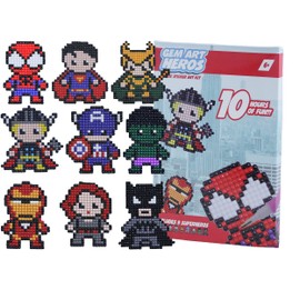 Kids Crafts Gem Art Hero Sticker Kit - Diamond Painting by Numbers with Rhinestones Fun & Easy - Includes 9 Super Hero Stickers - Educational Craft Activity for Children Ages 5+ - Over 9 Hours of Fun