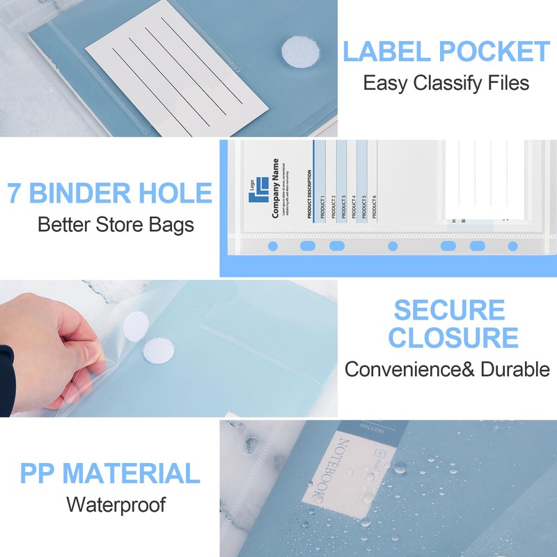 Pack of 50 A5 Document Wallets Waterproof Document Folders for