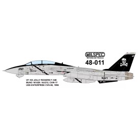 MILSPEC DECAL, MS 48-011, 1/48 SCALE, F-14B TOMCAT, VF-103 JOLLY ROGERS