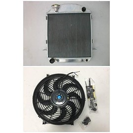 3 ROW Aluminum Radiator and FAN For 1924-1927 Ford Model T-Bucket Grill Shells