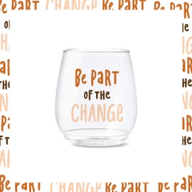 TOSSWARE POP 14oz Vino Equality Series, SET OF 6, Premium Quality, Recyclable, Unbreakable & Crystal Clear Plastic Printed Glasses