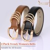 JASGOOD 2 Pack Women's Leather Belts for Jeans Pants Fashion