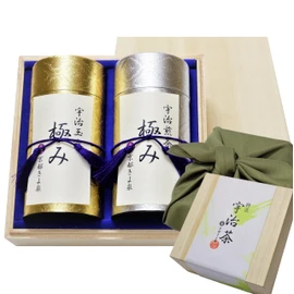 Kyozumi Uji Tea Gift Best Gift in Wooden Box (120 g) x 1 Can), High Quality Constellation Grade Uji Green Tea (1 Can), Wrapped in a Box (4.2 oz (120 g) x 1 Can), Premium Uji Tea Set, Premium Green Tea, Kyoto Gift, Celebrations