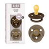 BIBS Pacifier Colour 2 PACK Latex Size 1 Mocha/Dark Oak