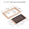 Homewell Hickory Wood Floor Register, Flush Mount Floor Vent Cover,