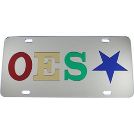Eastern Star Inlaid Mirror License Plate [Car/T...