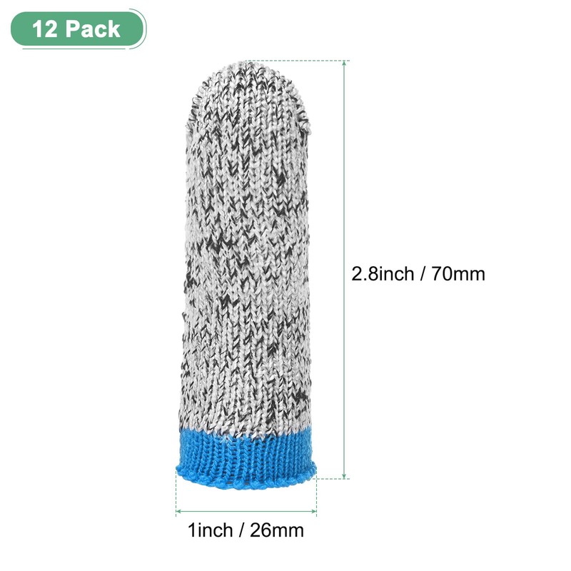 M METERXITY 12-Pack Finger Cots Cut Resistant, Reusable Finger Sleeve
