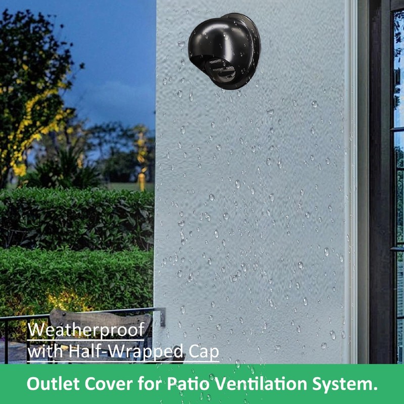 6 inch Wall Air Vent Exterior, Moonjor Black Paint Stainless