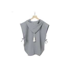 Blumie Kids 100% Organic Cotton Hooded Bath and Beach Towel Poncho for Toddler Girls and Boys 2-5 yrs (Cloud Grey)