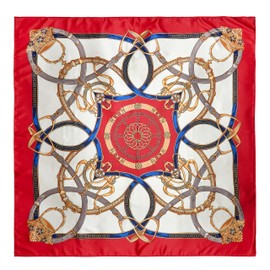 GLORIS Silk Scarf Women's Elegant 90 x 90 cm Silk Scarf Hair Silk Scarf Women's Silk Elegant Satin Scarf Neckerchief Silk Women's Bandana Scarf Headscarves Women's Neck Scarf, red