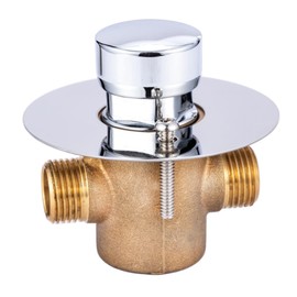 GOLDMAN SERVICE Chrome Plated Timed Short Water Spout Tap Water Saving Auto Lock with Trim M-M 1/2"