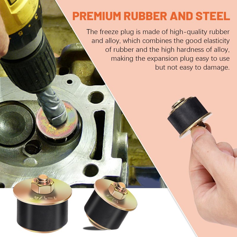 Tanstic 14Pcs Neoprene Rubber Expansion Plug, 7 Sizes Automotive Rubber